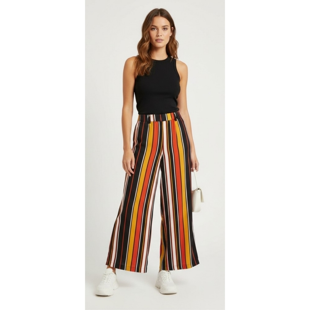 Adrienne Vittadini Wide Leg Striped Pants